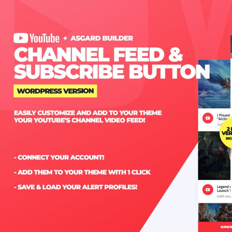 Youtube Channel Feeds and Subscribe Box Plugin